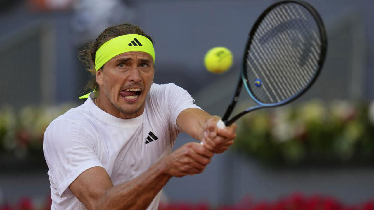 Alexander Zverev em ação em Madrid