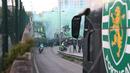 As imagens da apoteótica chegada do autocarro do Sporting a Alvalade para o jogo com o Moreirense
