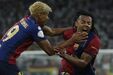 Os festejos do Barcelona após conquista da Taça do Rei, frente ao Real Madrid