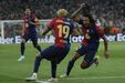 Os festejos do Barcelona após conquista da Taça do Rei, frente ao Real Madrid