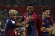 Os festejos do Barcelona após conquista da Taça do Rei, frente ao Real Madrid