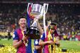 Os festejos do Barcelona após conquista da Taça do Rei, frente ao Real Madrid