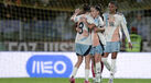 Jogadoras da seleção espanhola a festejar