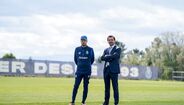 Martín Anselmi e André Villas-Boas no treino do FC Porto 