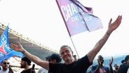 Luis Enrique durante a festa de campeão do PSG