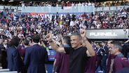 Luis Enrique durante a festa de campeão do PSG