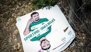 Cartaz de apoio aos jogadores do Sporting