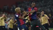 Os festejos do Barcelona após conquista da Taça do Rei, frente ao Real Madrid