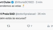 A troca de mensagens entre V. Guimarães e Estoril durante o apagão