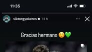 Gyökeres agradeceu ao companheiro uruguaio