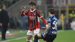 João Félix (AC Milan) durante o jogo contra o Inter, nas meias-finais da Taça de Itália