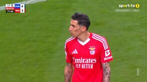 O momento da substituição de Di María no Dragão