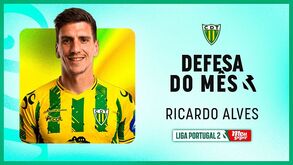 Ricardo Alves foi o melhor defesa da 2.ª Liga em março