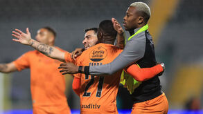 Jogadores do Boavista a festejar