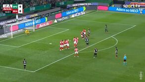 O golo de livre direto de Gyökeres: sueco fez a bola passar por baixo da barreira