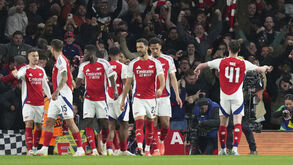 Jogadores do Arsenal a festejar
