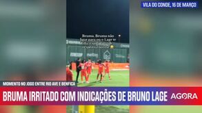 Bruma protesta após indicações de Lage e vira-lhe as costas: as imagens do Rio Ave-Benfica que voltam à ordem do dia