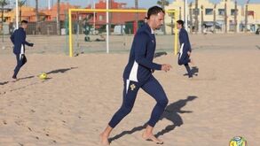 Jordan Santos durante um treino