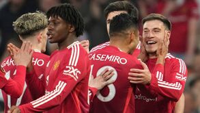 Jogadores do Manchetser United celebram