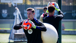Ter Stegen durante o treino do Barcelona