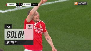 Samuel Soares fez passe à Ederson, Tiago Gouveia assistiu e Belotti marcou o terceiro do Benfica