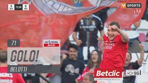 Belotti arrancou do meio-campo, combinou com Aktürkoglu e fez o 5-0 para o Benfica