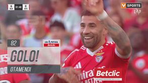 De central para central: António Silva cruza e Otamendi assina o 6-0 do Benfica frente ao AVS
