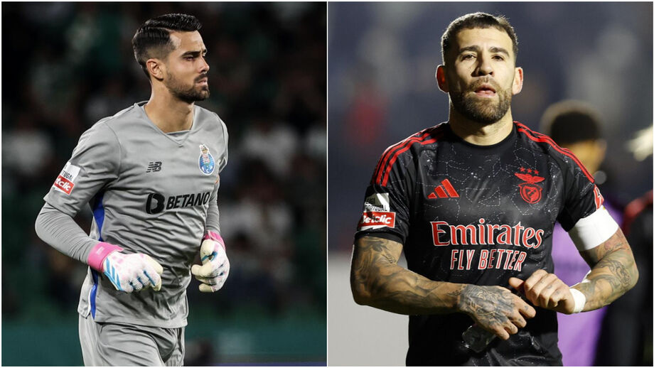 Diogo Costa (à esquerda) e Nicolás Otamendi (à direita)