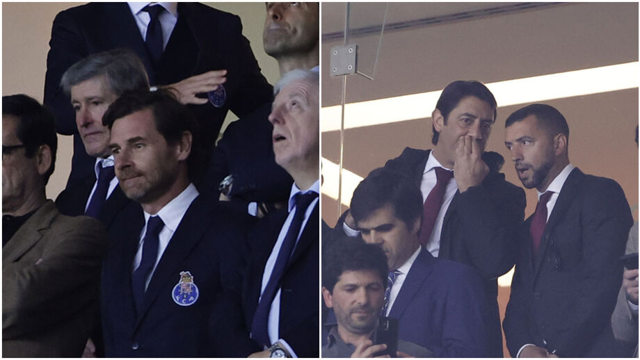Villas-Boas e Rui Costa separados na tribuna