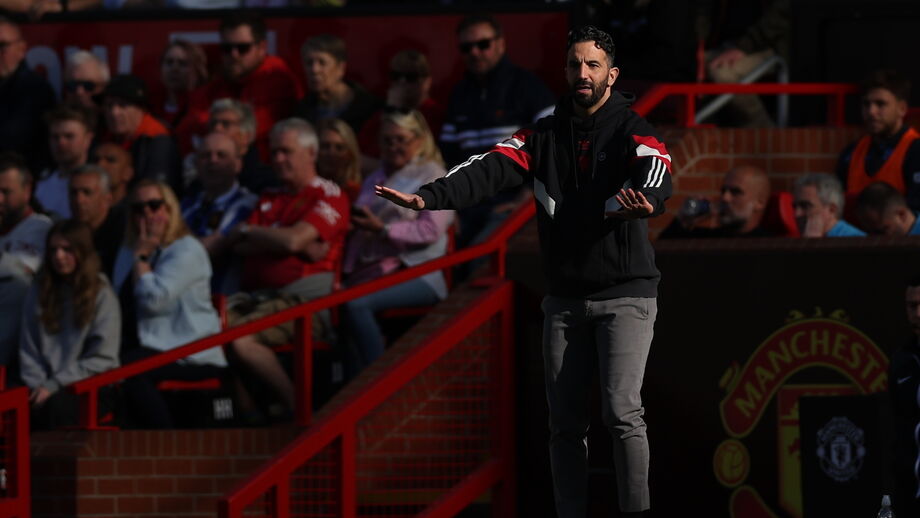 Ruben Amorim no jogo com o Manchester City