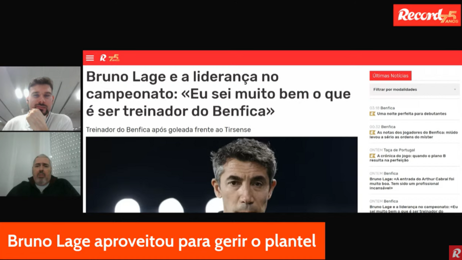 A análise à atualidade desportiva desta quinta-feira