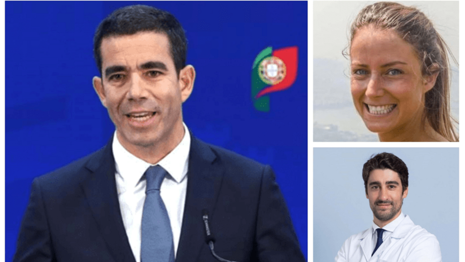 Inês Leitão Amaro Protásio, irmã do ministro da Presidência (à esquerda na imagem), e o seu marido, o médico ortopedista João Protásio