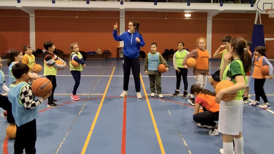 Catarina Fernandes durante um treino de Mini-8