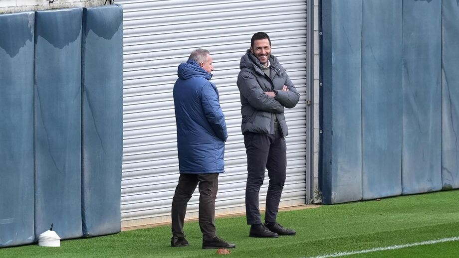 Txiki Begiristain com Hugo Viana