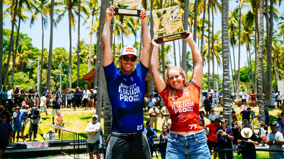 Jordy Smith e Gabriela Bryan triunfaram em El Salvador
