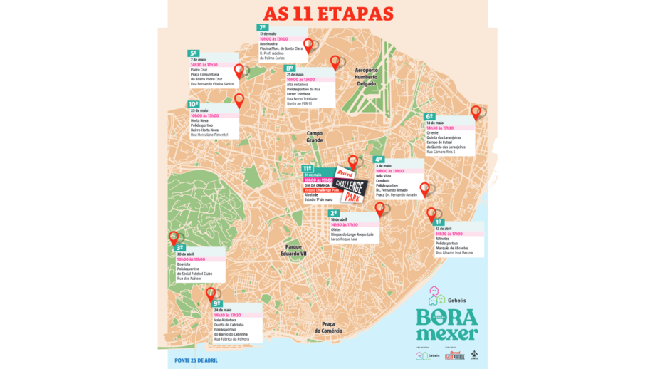 Infografia Record: As 11 etapas da 2.ª edição do 'Bora Mexer'