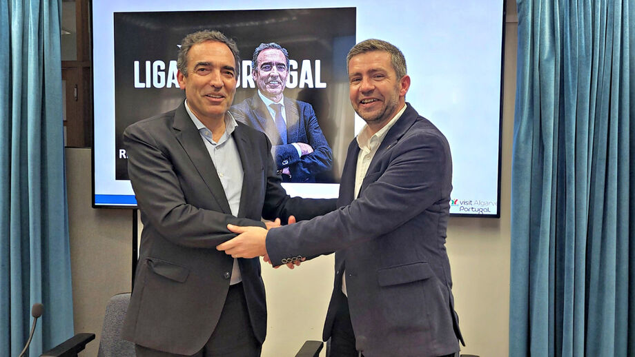 Reinaldo Teixeira, presidente da Liga Portugal, e André Gomes, presidente da Região de Turismo do Algarve