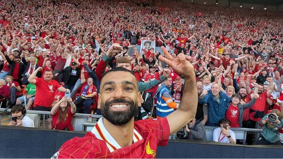 Selfie de Salah com os adeptos
