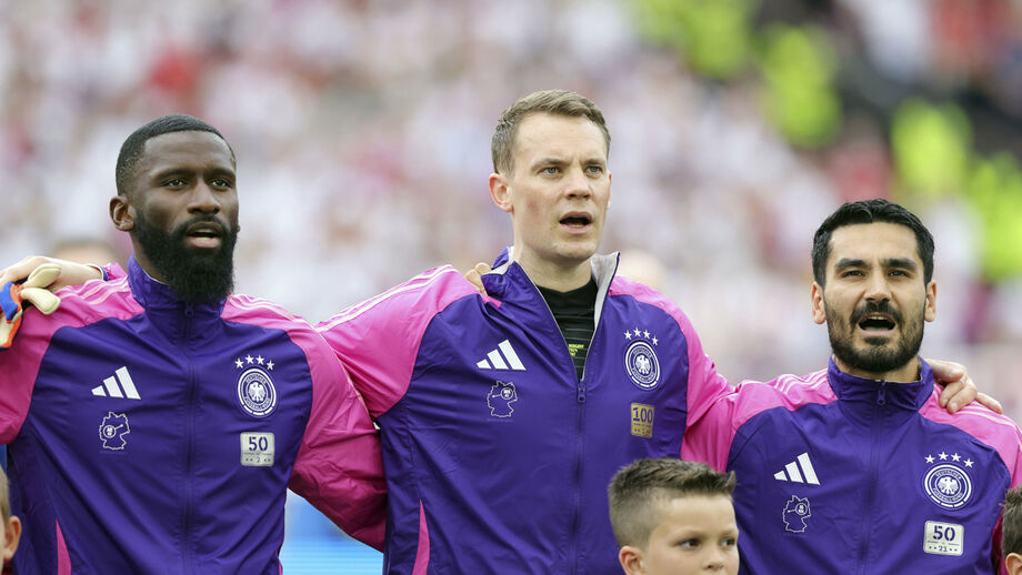 Rüdiger, Neuer e Gündogan em ação pela seleção da Alemanha