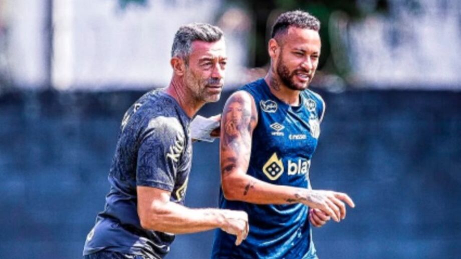 Pedro Caixinha com Neymar no Santos