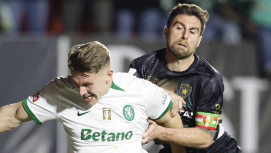 Rúben Lima em duelo com Gyökeres na última temporada