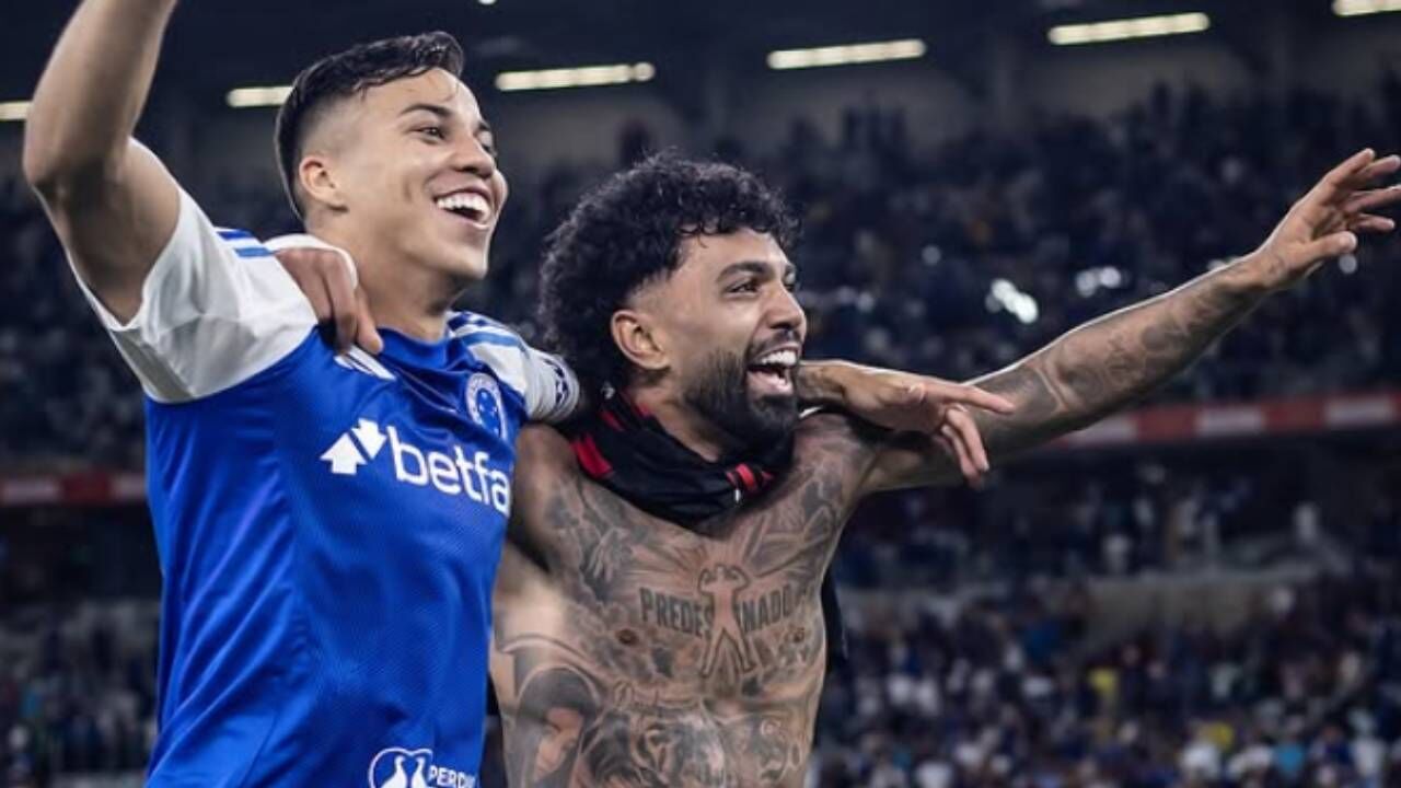 Kaio Jorge e Gabigol celebral triunfo do Cruzeiro