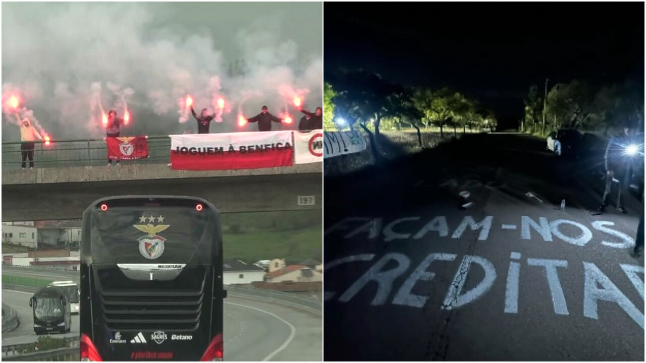 Adeptos de Benfica e Sporting preparam cordões humanos para o dérbi no Estádio da Luz