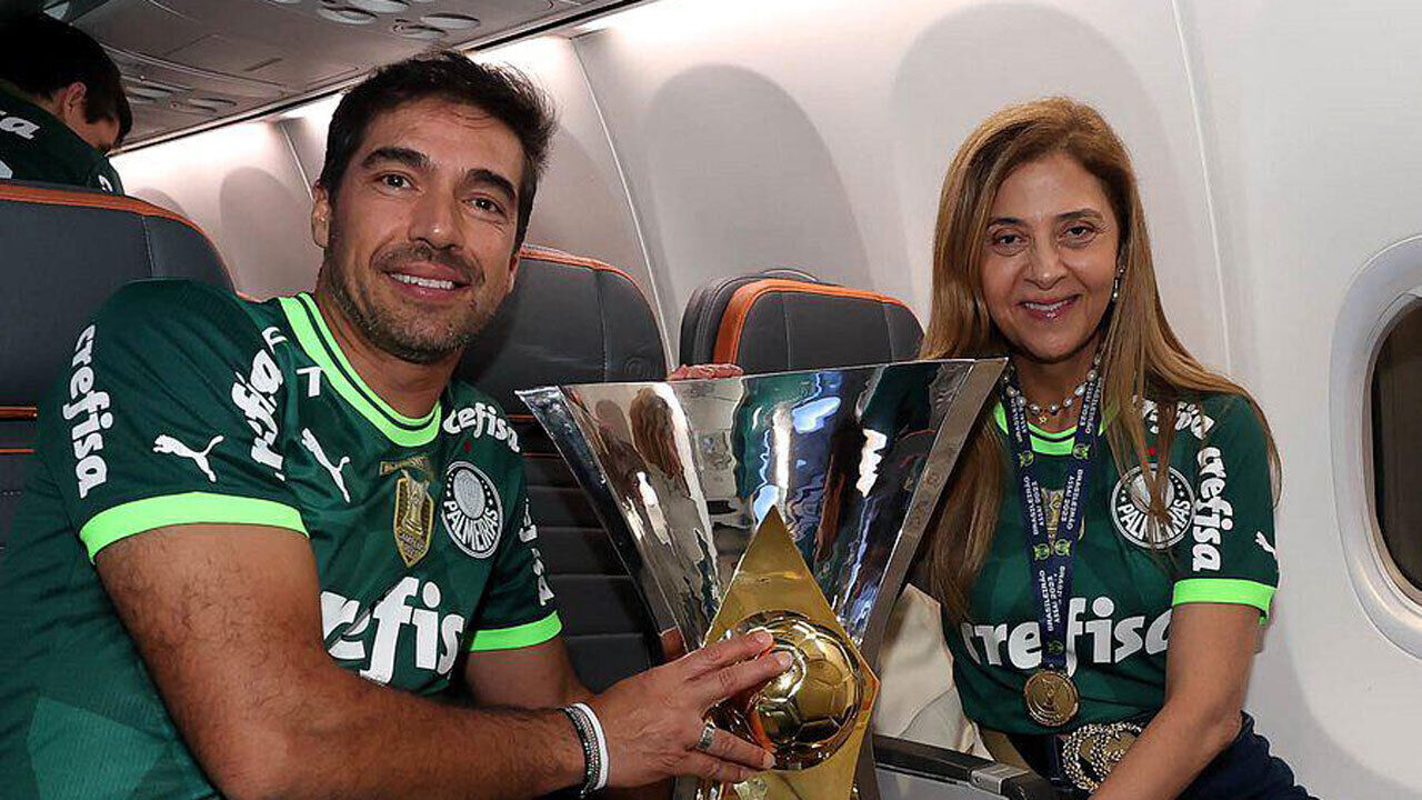 Abel Ferreira com Leila Pereira