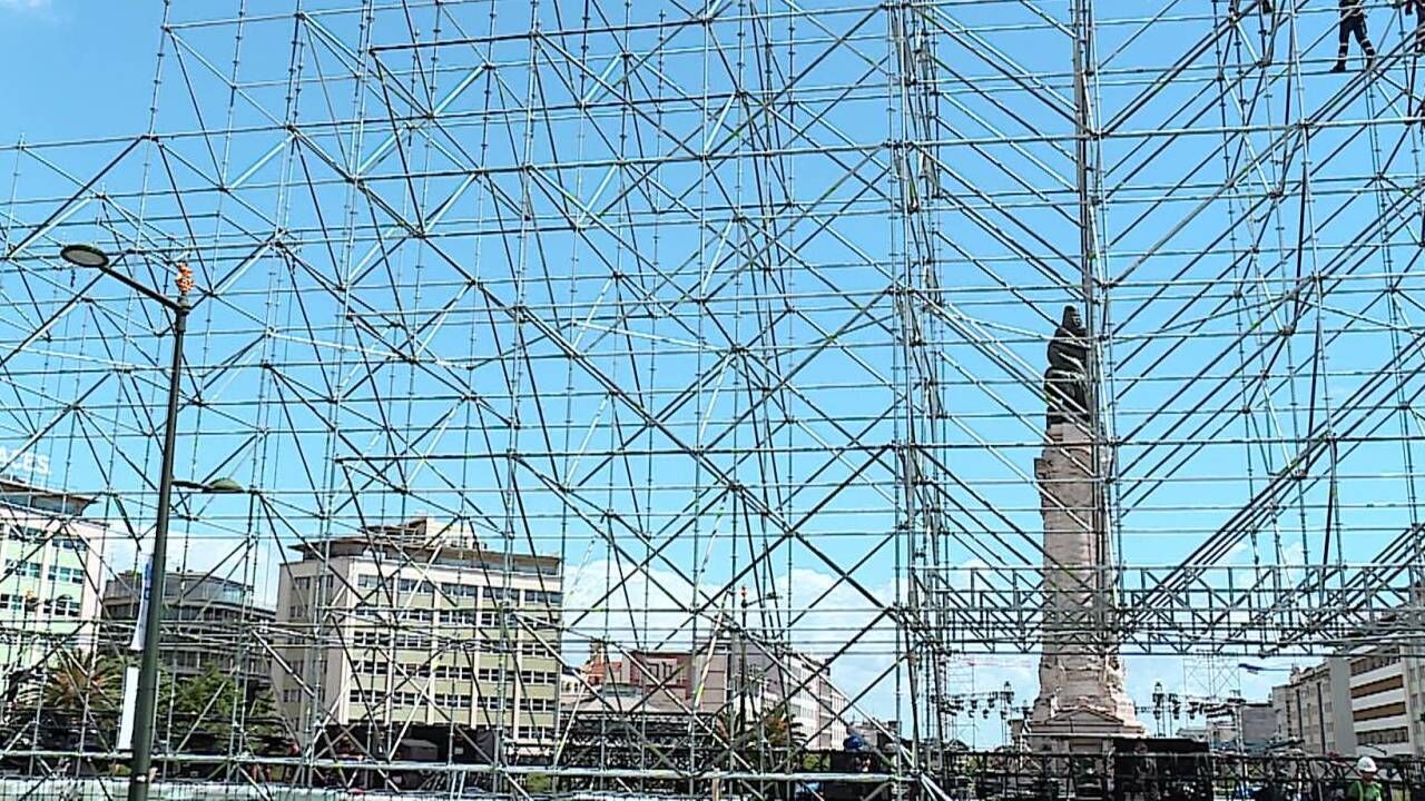 Preparativos para a festa no Marquês de Pombal