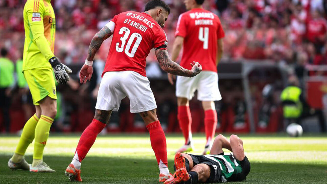 Otamendi e Pote no dérbi