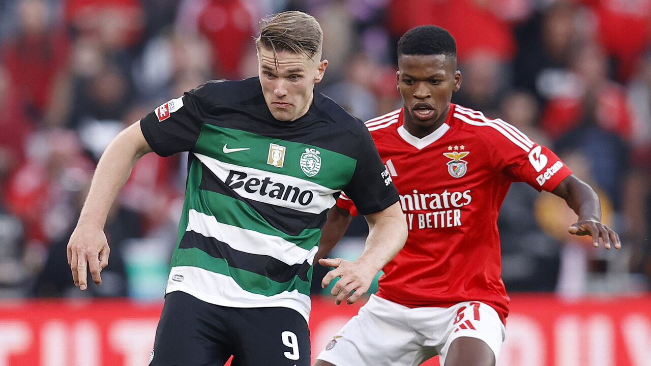 Florentino e Gyökeres em ação no Benfica-Sporting