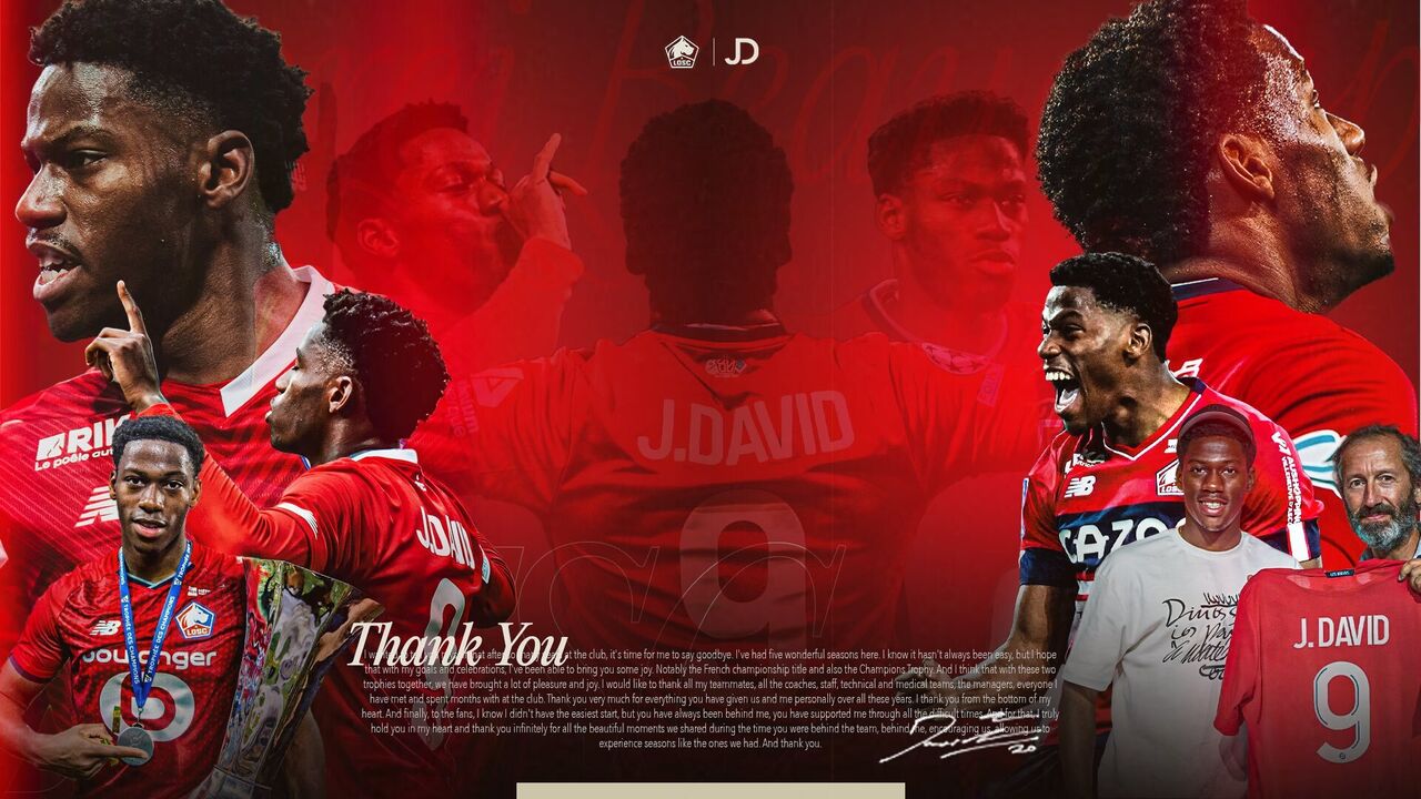 Jonathan David anuncia saída do Lille 