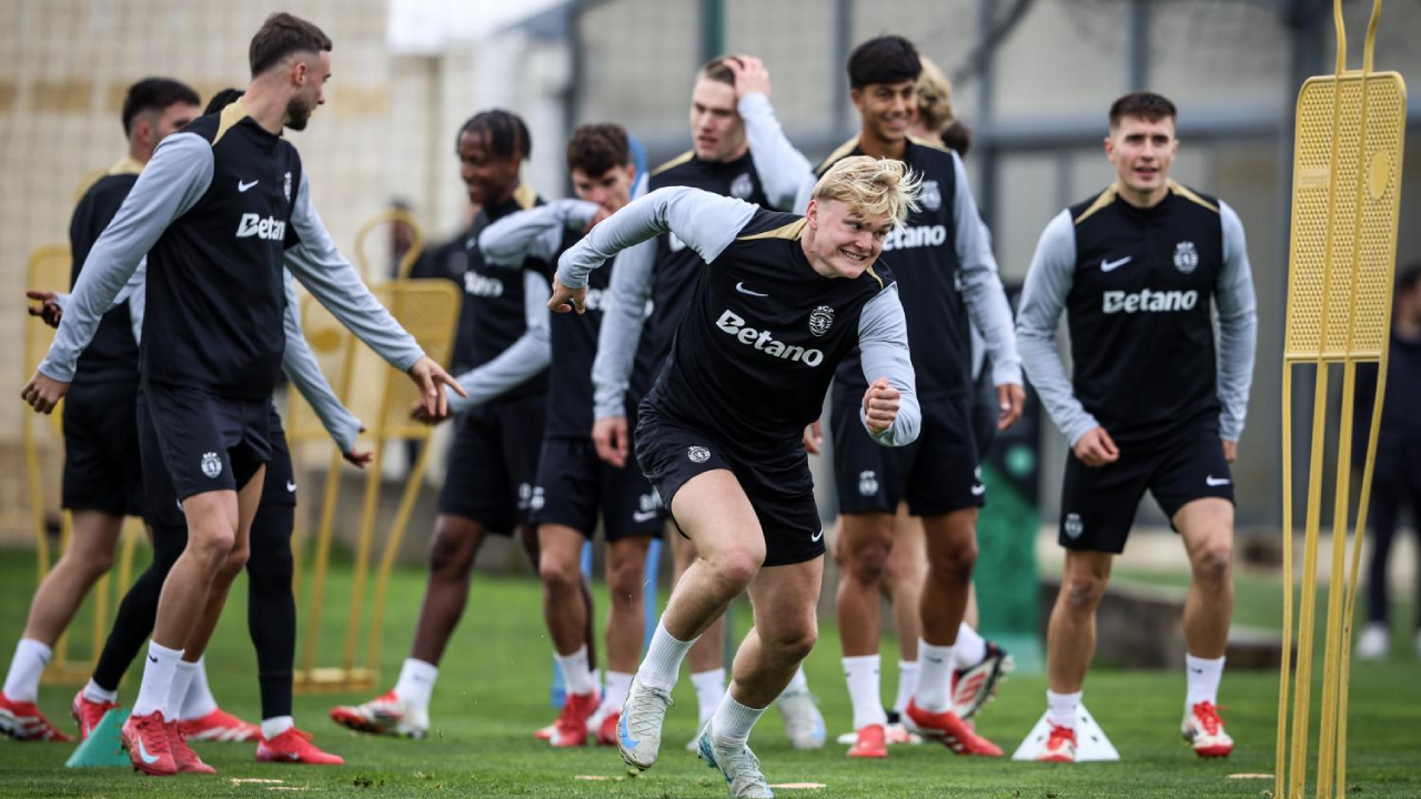 Harder durante um treino do Sporting