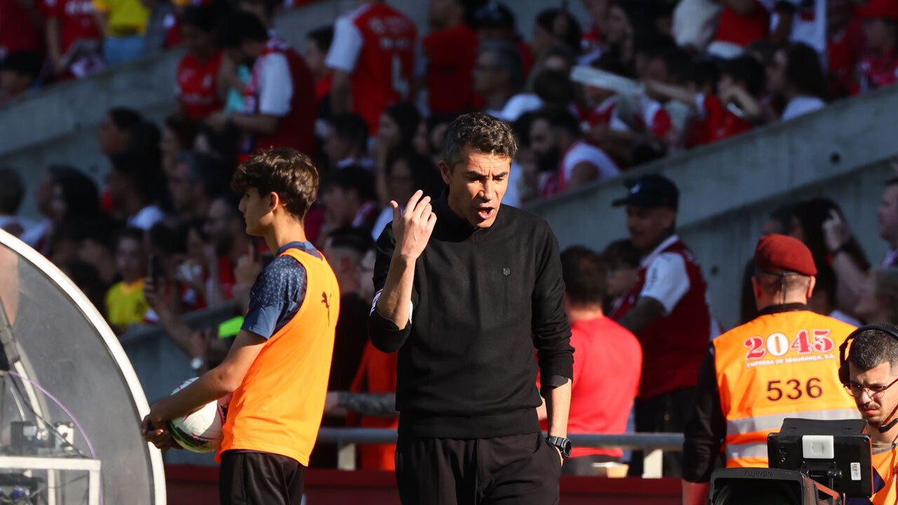 Bruno Lage durante o Sp. Braga-Benfica